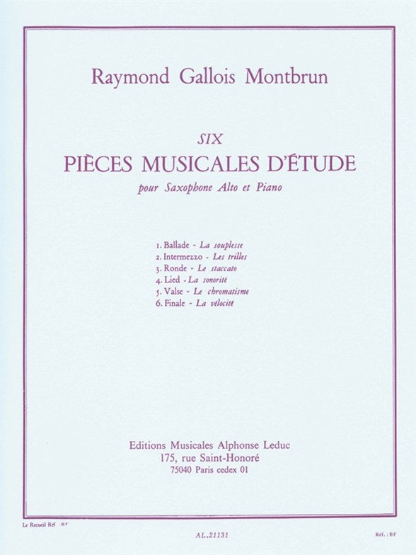 Six pièces musicales d'étude