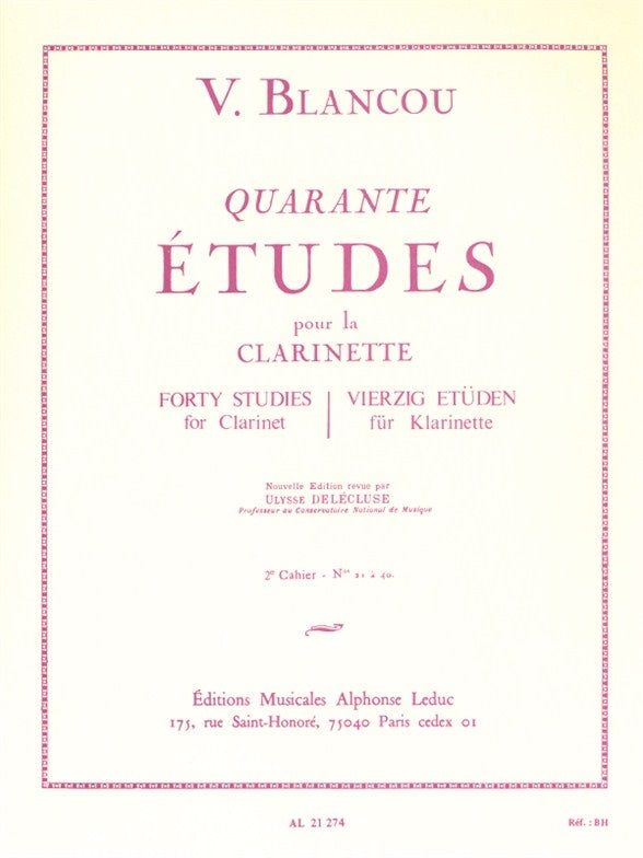 Blancou: 40 Etudes Volume 2 - 21 A 40