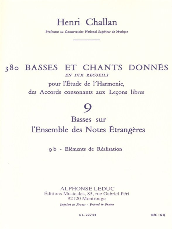 Henri Challan: 380 Figured Bass Exercises