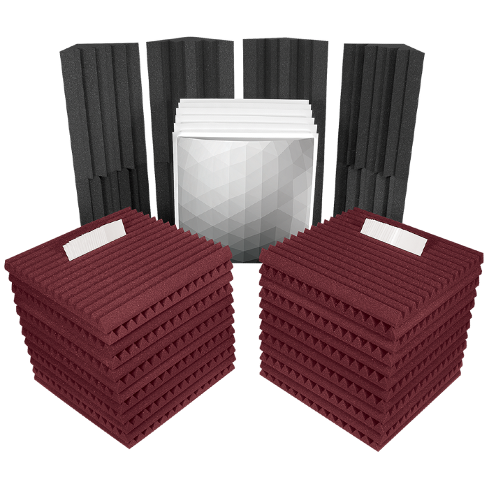 Auralex - Axdlxpluschabur - Auralex Deluxe Plus Roominator Kit, 24-2'x2'x2, Burgundy