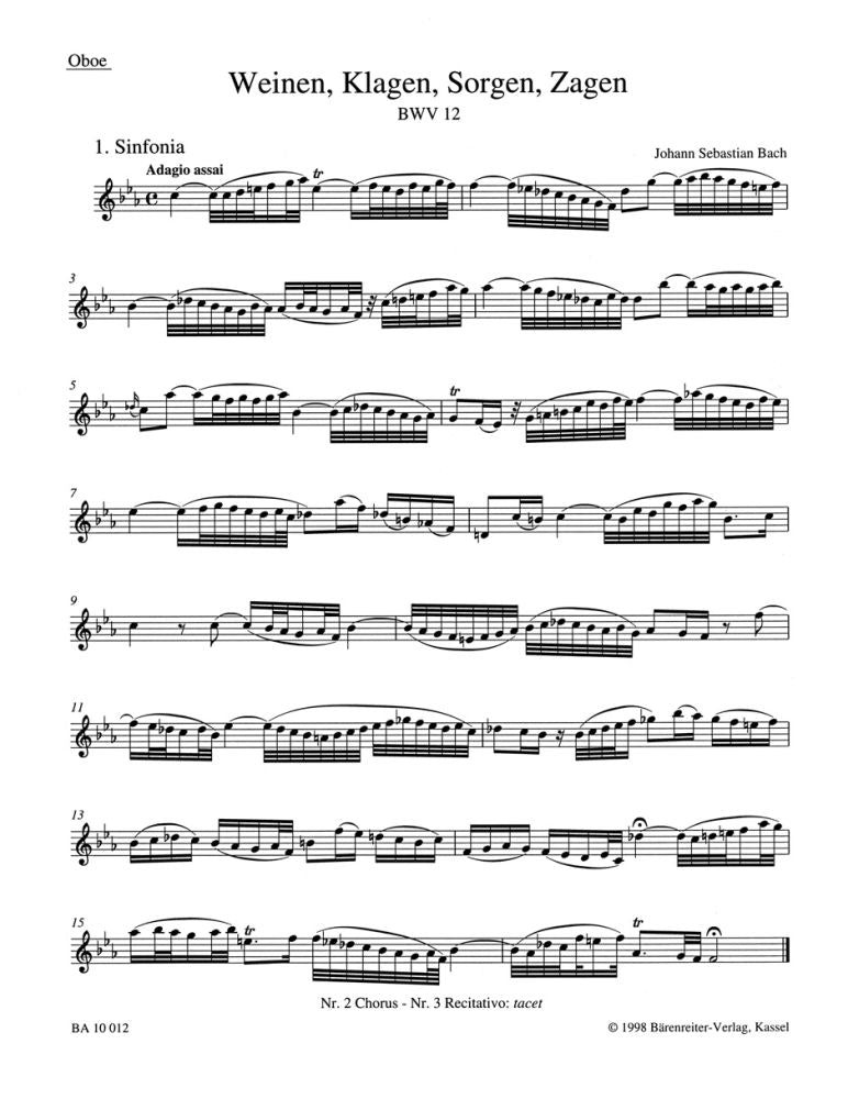 Bach: Kantate BWV 12  Weinen, Klagen, Sorgen, Zagen (Set)