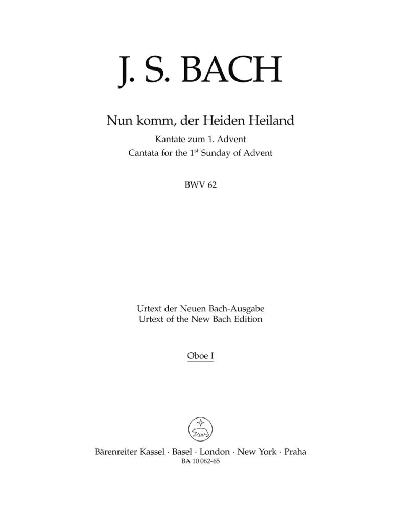 Bach: Kantate BWV 62  Nun komm, der Heiden Heiland  (Set)