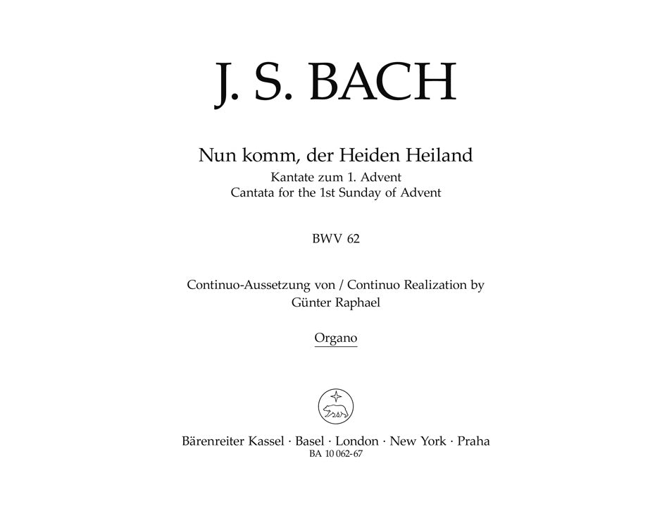 Bach: Kantate BWV 62  Nun komm, der Heiden Heiland  (Orgel) afbeelding 2