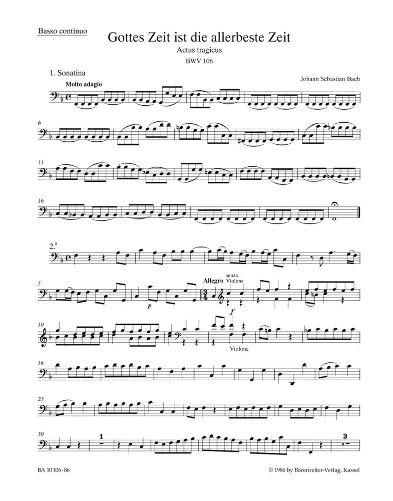 Bach: Kantate BWV 106  Gottes Zeit ist die allerbeste Zeit  (Cello (Basso-continuo)