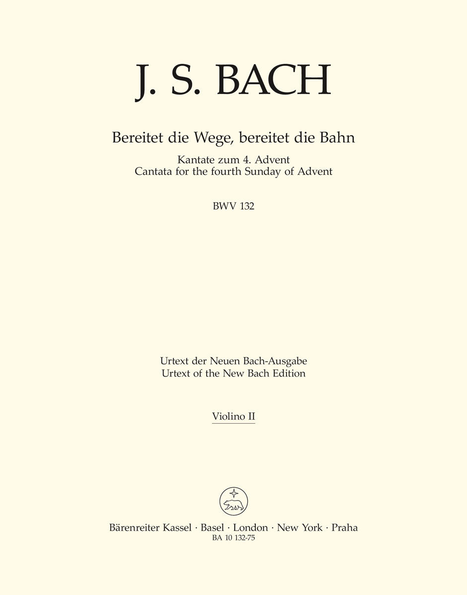 Bach: Kantate BWV 132  Bereitet die Wege, bereitet die Bahn (Viool 2) afbeelding 2