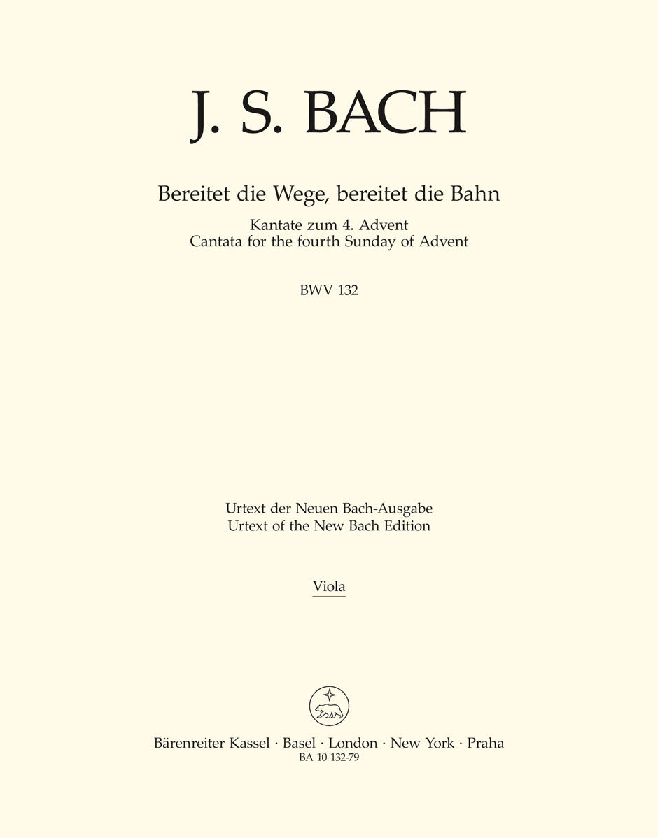Bach: Kantate BWV 132  Bereitet die Wege, bereitet die Bahn (Altviool) afbeelding 2