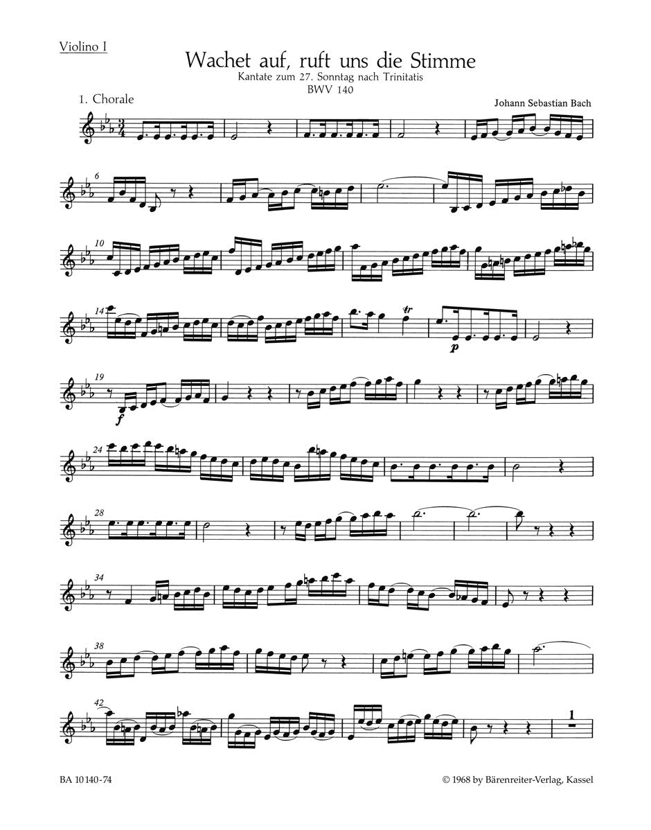 Bach: Kantate BWV 140 Wachet auf, ruft uns die Stimme (Viool 1) afbeelding 2