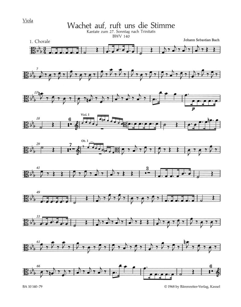 Bach: Kantate BWV 140 Wachet auf, ruft uns die Stimme (Altviool)