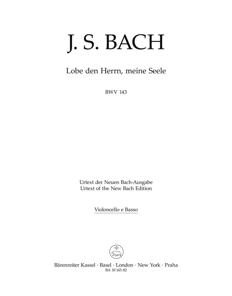 Bach: Kantate 143 Lobe den Herrn, meine Seele (Cello/Kontrabas)