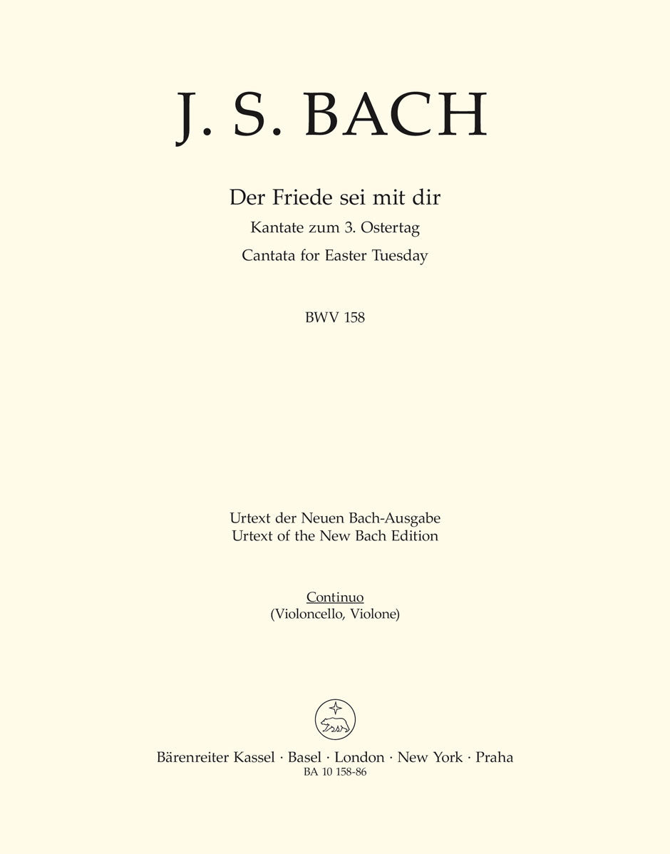 Bach: Kantate BWV 158  Der Friede sei mit dir (Cello/Kontrabas/Basso-Continuo) afbeelding 2