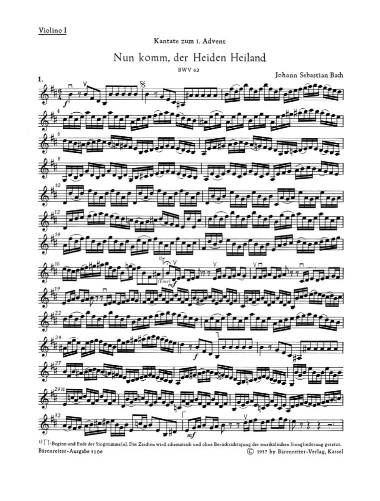 Bach: Kantate BWV 166  Wo gehest du hin? (Viool 1)