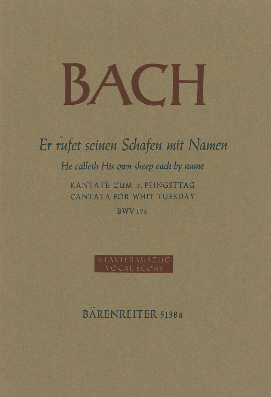 Bach: Kantate BWV 175 Er Rufet Seinen Schafen Mit Namen afbeelding 2