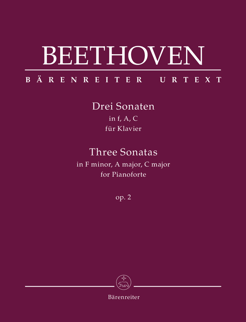 Beethoven: Three Sonatas for Piano F minor, A major, C major op. 2