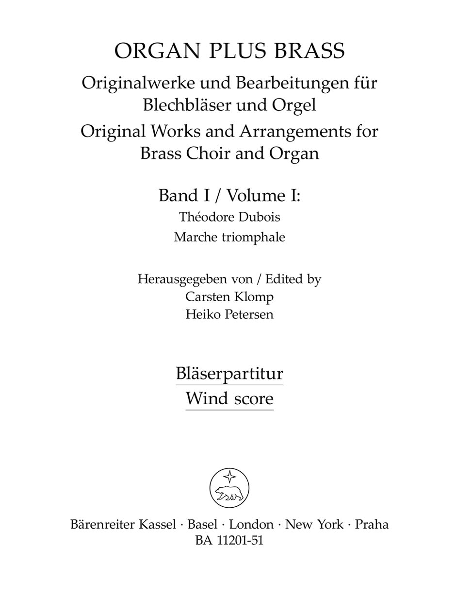 Organ Plus Brass Band I: Orgininal Works And Arrangements for Brass Choir and Organ (Partituur)