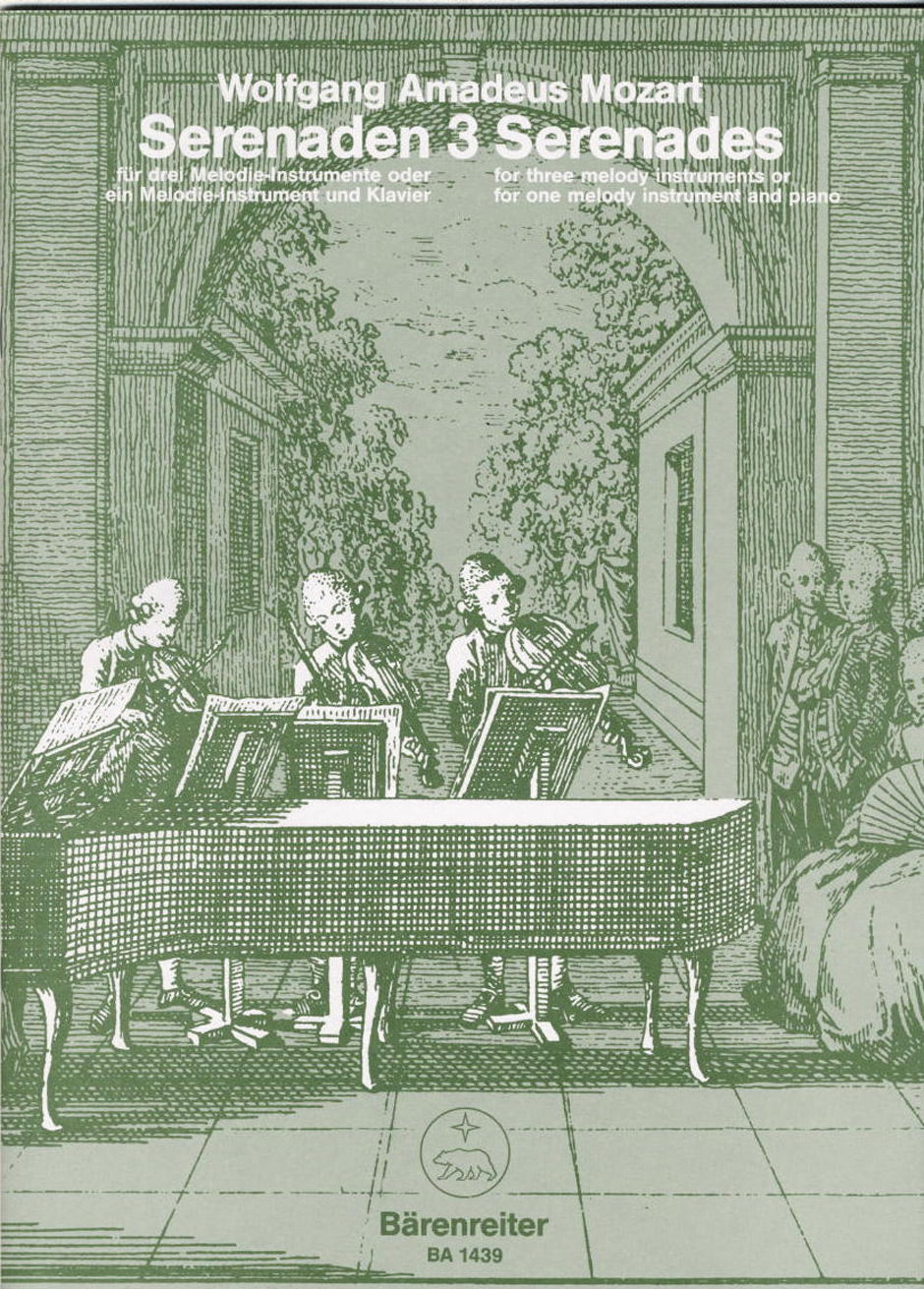 Wolfgang Amadeus Mozart: Serenades for 3 Melodic Instruments or for 1 Melodic Instrument and Piano 3