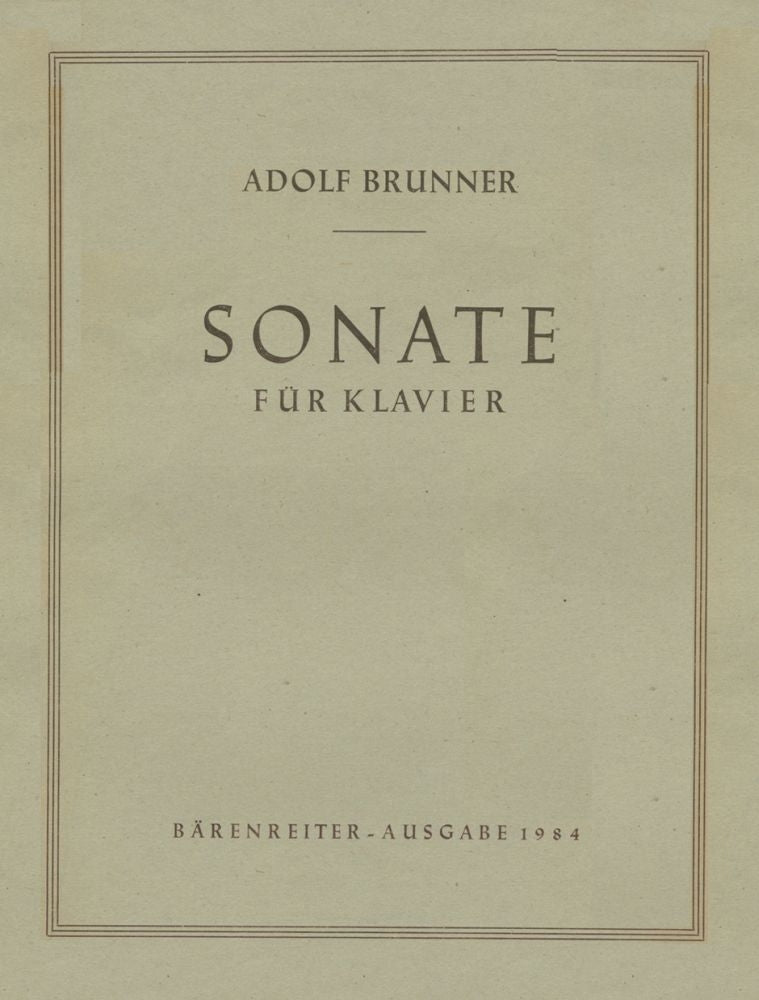 Sonate fuer Klavier (1933)