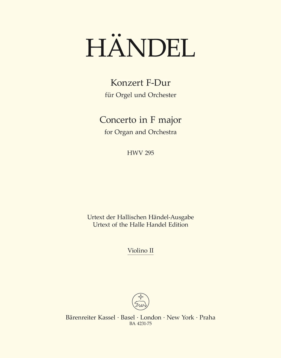 Handel: Concerto for Organ and Orchestra no. 13 F major HWV 295 (Viool 2)