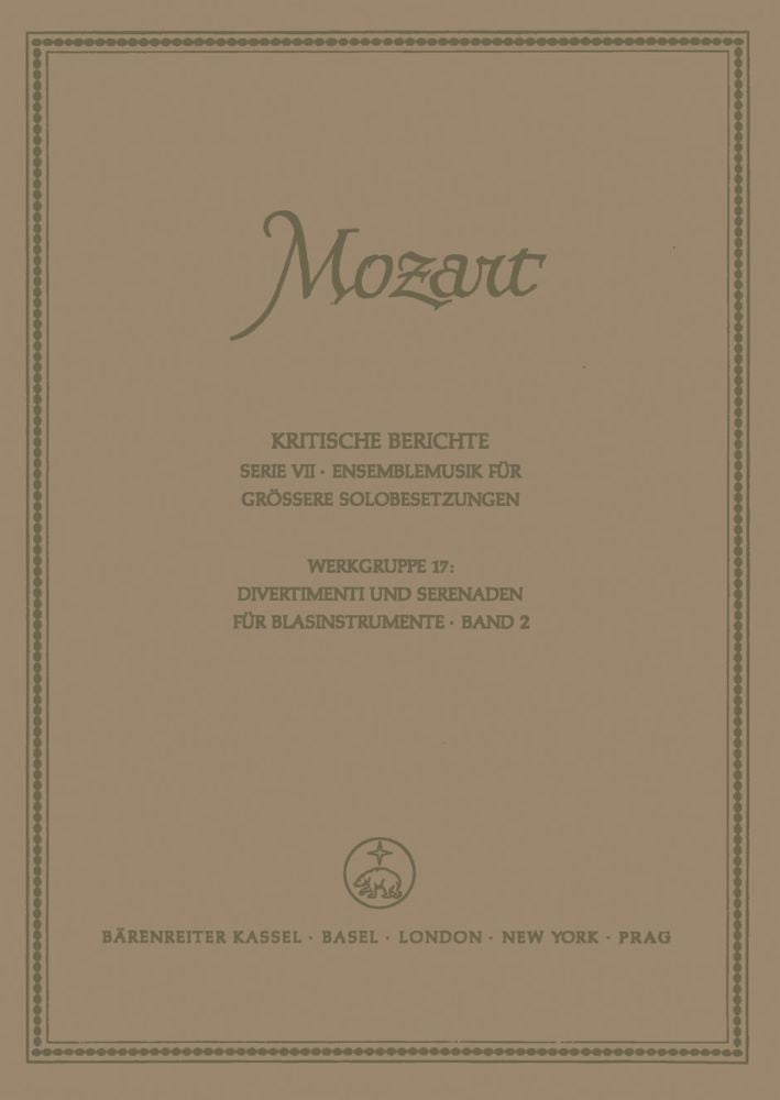 Divertimenti und Serenaden fuer Blasinstrumente. Band 2