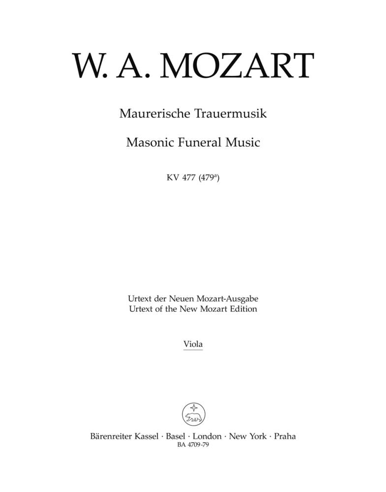 Mozart: Masonic Funeral Music K. 477 (479a) (Altviool)