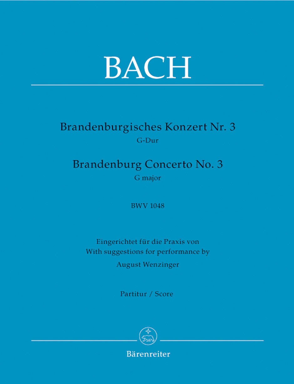 Bach: Brandenburg Concerto no. 3 G major BWV 1048  (Partituur)