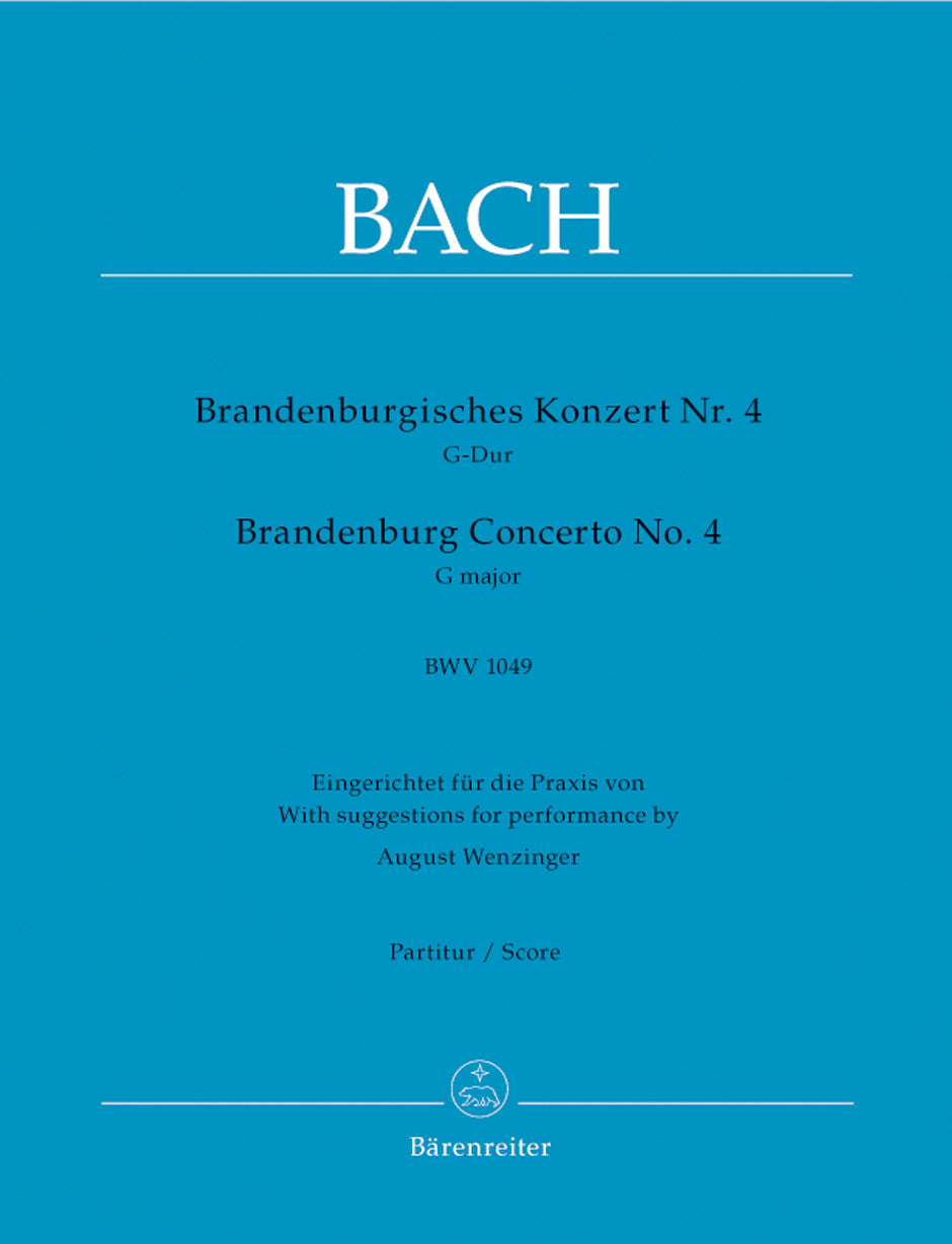 Bach: Brandenburg Concerto no. 4 G major BWV 1049  (Partituur)