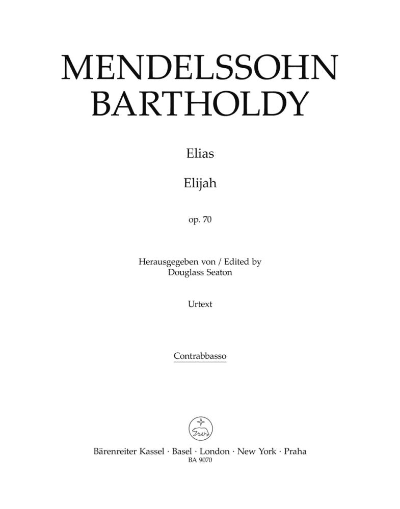 Mendelssohn: Elias (Elijah) Op. 70 (Kontrabas)