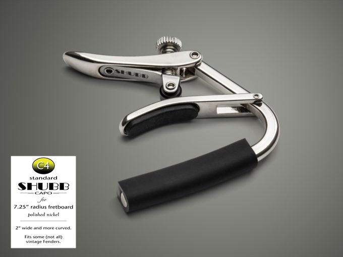 Shubb C4 Standard Capodastro voor 7,5-inch Radius – Gepolijst Nikkel