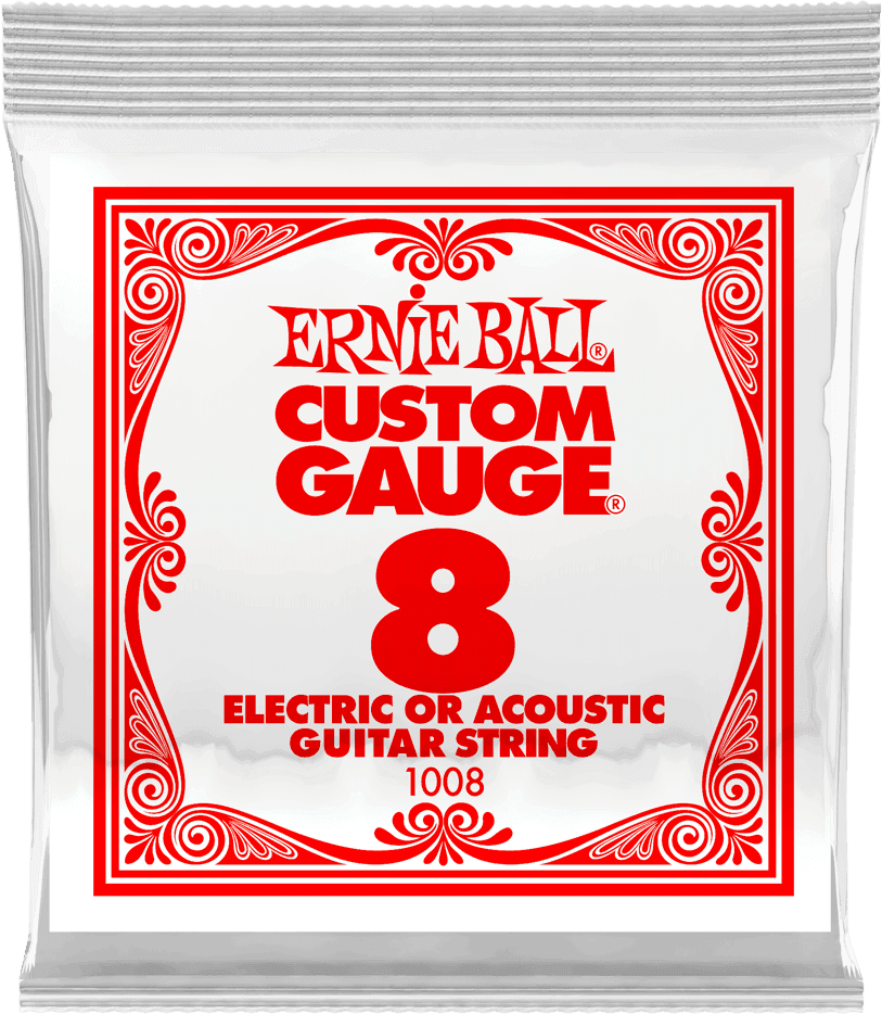 Ernie Ball Slinky Nickel Wound Elektrische Gitaarsnaar Plain Steel 008 6-pack