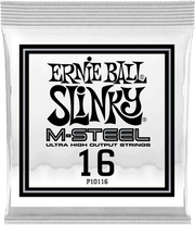 Ernie Ball Slinky M-Steel Elektrische Gitaarsnaar Plain Steel 016 6-pack