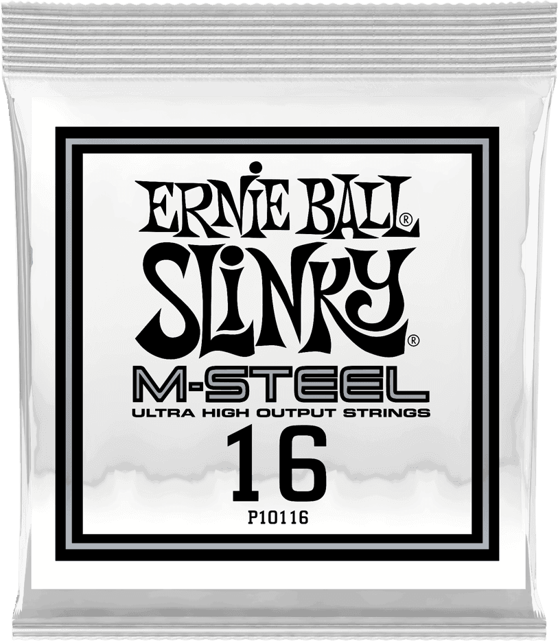 Ernie Ball Slinky M-Steel Elektrische Gitaarsnaar Plain Steel 016 6-pack