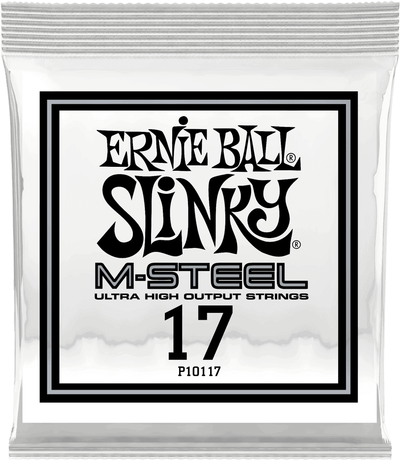 Ernie Ball Slinky M-Steel Elektrische Gitaarsnaar Plain Steel 017 6-pack