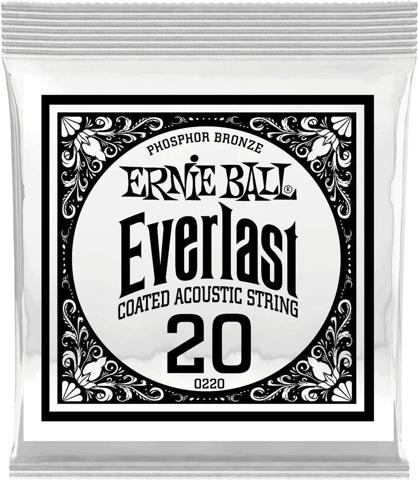 Ernie Ball Everlast Coated Phosphor Bronze Akoestische Gitaarsnaar Roundwound 020 6-pack