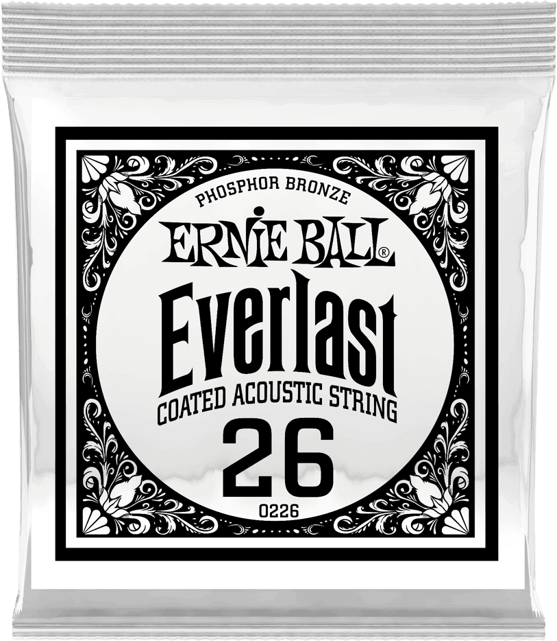Ernie Ball Everlast Coated Phosphor Bronze Akoestische Gitaarsnaar Roundwound 026 6-pack
