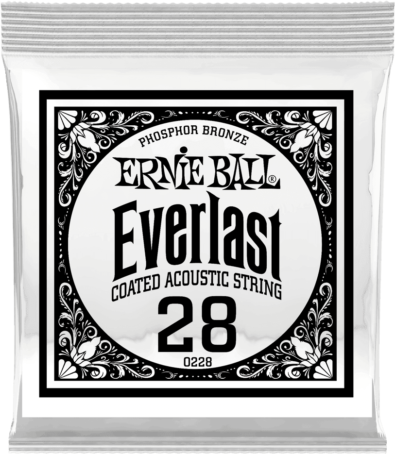 Ernie Ball Everlast Coated Phosphor Bronze Akoestische Gitaarsnaar Roundwound 028 6-pack