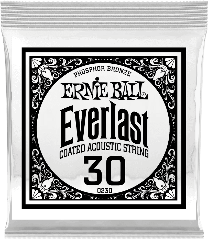 Ernie Ball Everlast Coated Phosphor Bronze Akoestische Gitaarsnaar Roundwound 030 6-pack