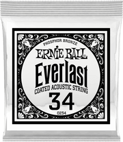 Ernie Ball Everlast Coated Phosphor Bronze Akoestische Gitaarsnaar Roundwound 034 6-pack