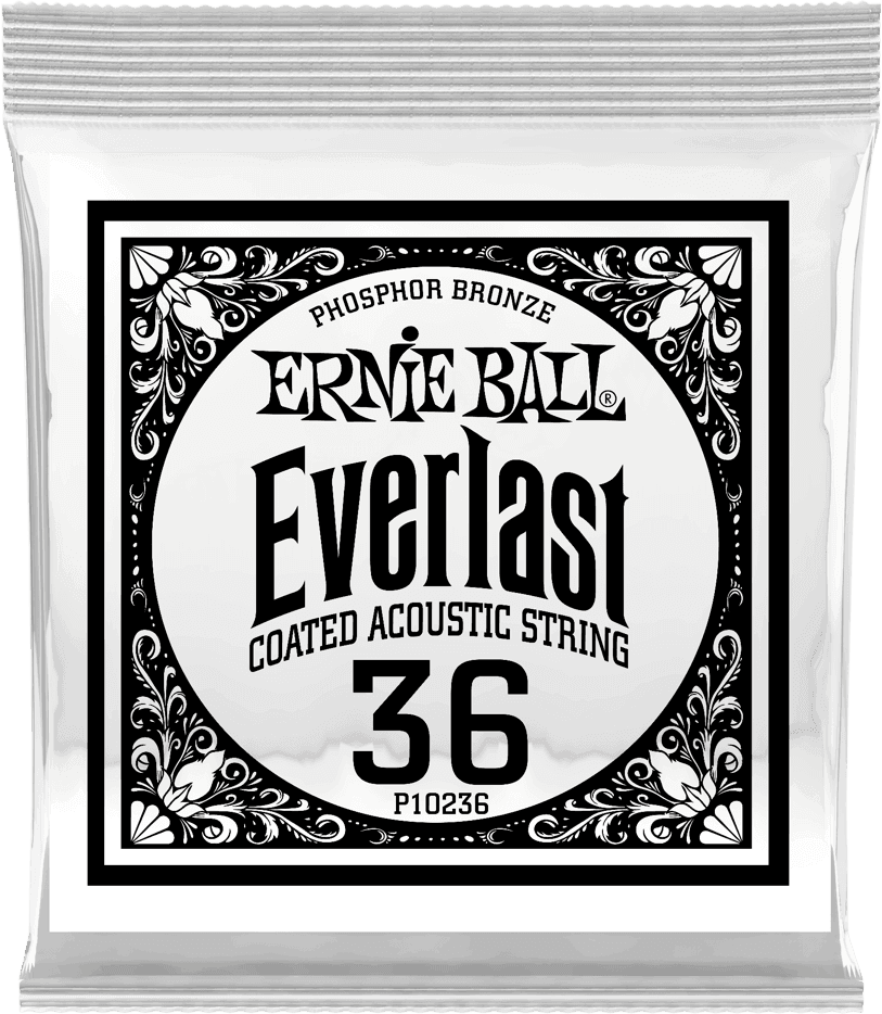 Ernie Ball Everlast Coated Phosphor Bronze Akoestische Gitaarsnaar Roundwound 036 6-pack