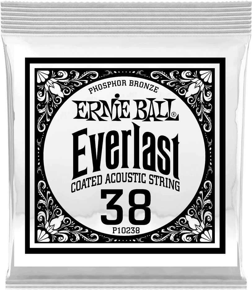 Ernie Ball Everlast Coated Phosphor Bronze Akoestische Gitaarsnaar Roundwound 038 6-pack