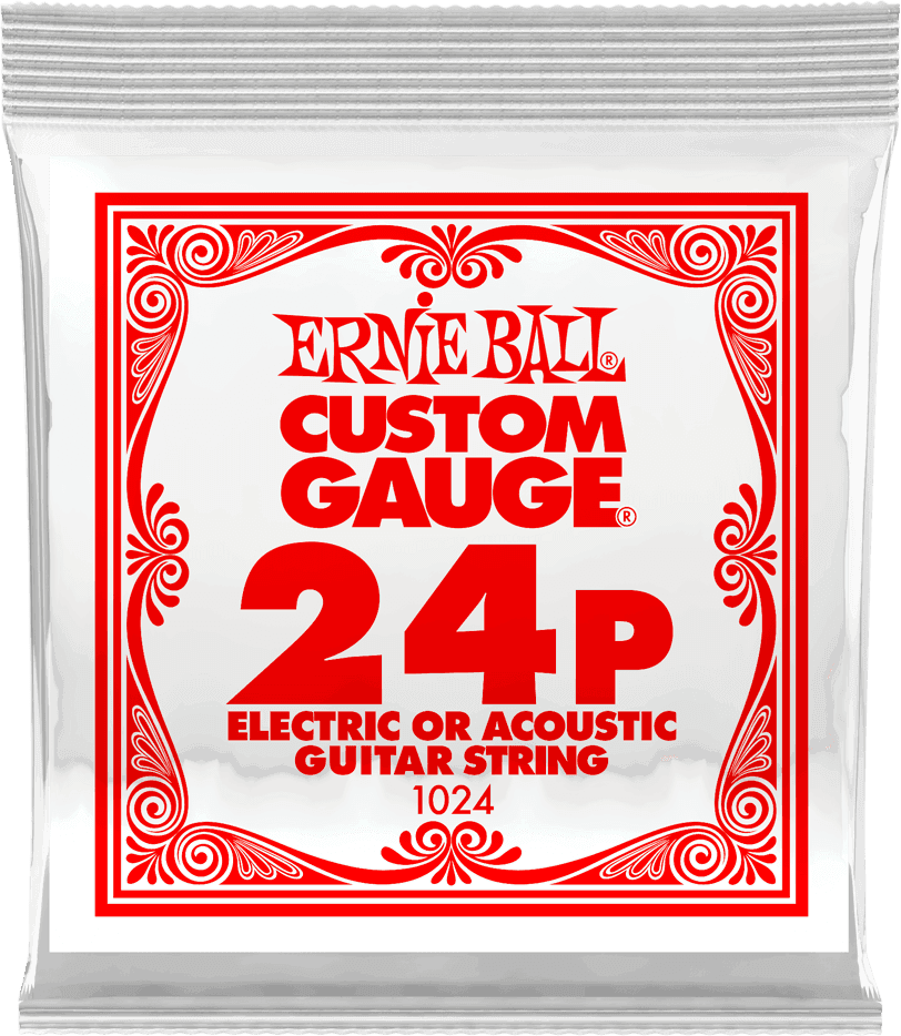 Ernie Ball Slinky Nickel Wound Elektrische Gitaarsnaar Plain Steel 024 6-pack