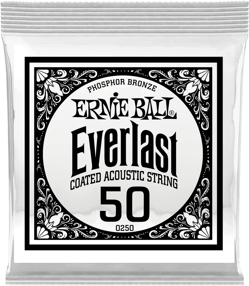 Ernie Ball Everlast Coated Phosphor Bronze Akoestische Gitaarsnaar Roundwound 050 6-pack
