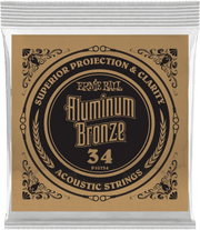 Ernie Ball Aluminium Bronze Akoestische Gitaarsnaar Roundwound 034 6-pack