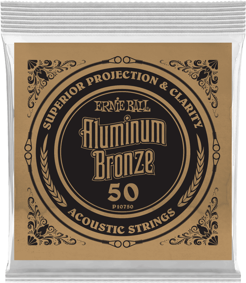 Ernie Ball Aluminium Bronze Akoestische Gitaarsnaar Roundwound 050 6-pack