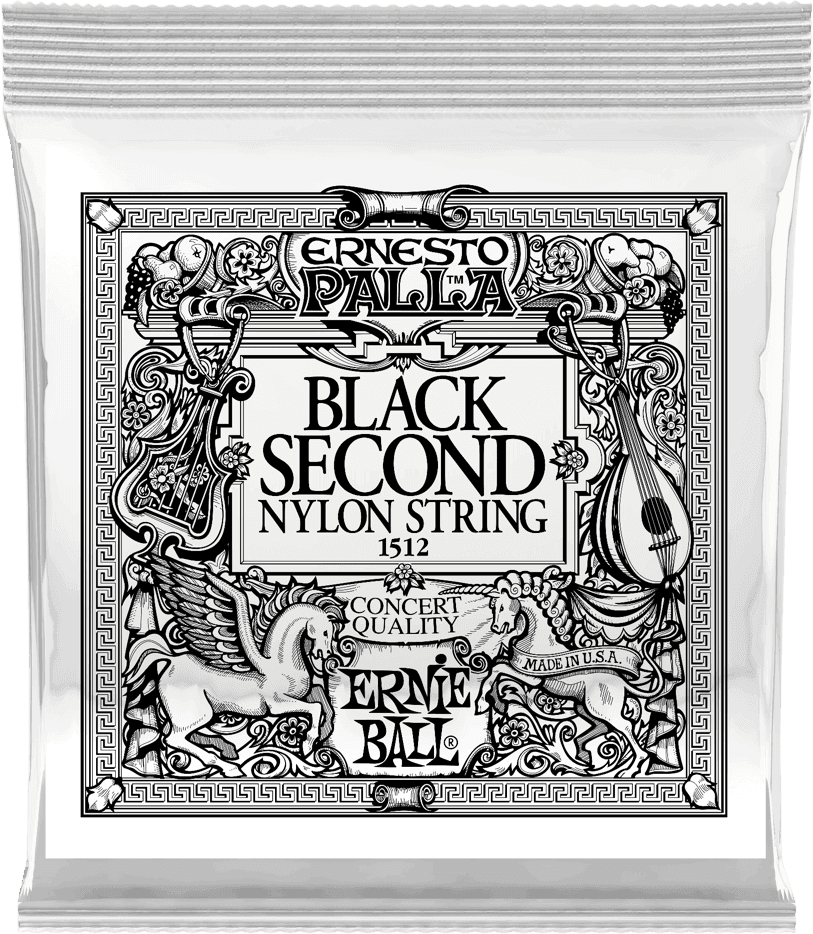 Ernie Ball Ernesto Palla Nylon Klassieke Gitaarsnaar 2E Zwart Nylon 6-pack