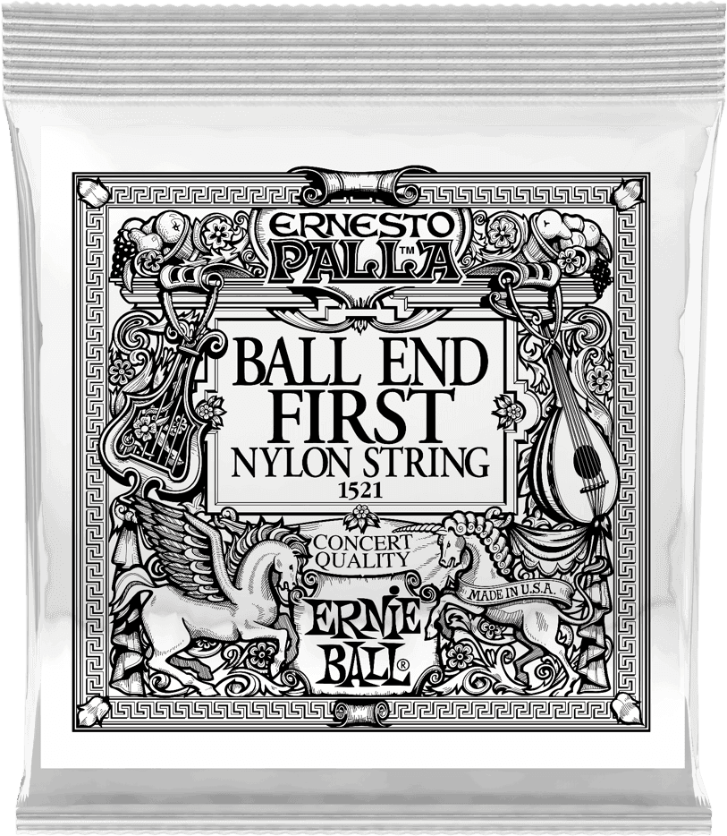 Ernie Ball Ernesto Palla Nylon Klassieke Gitaarsnaar 1E Zwart Nylon Ball-end 6-pack