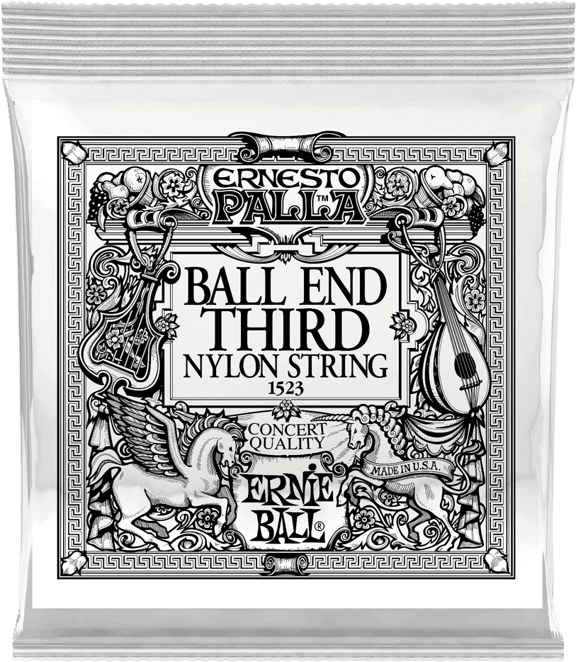 Ernie Ball Ernesto Palla Nylon Klassieke Gitaarsnaar 3E Zwart Nylon Ball-end 6-pack