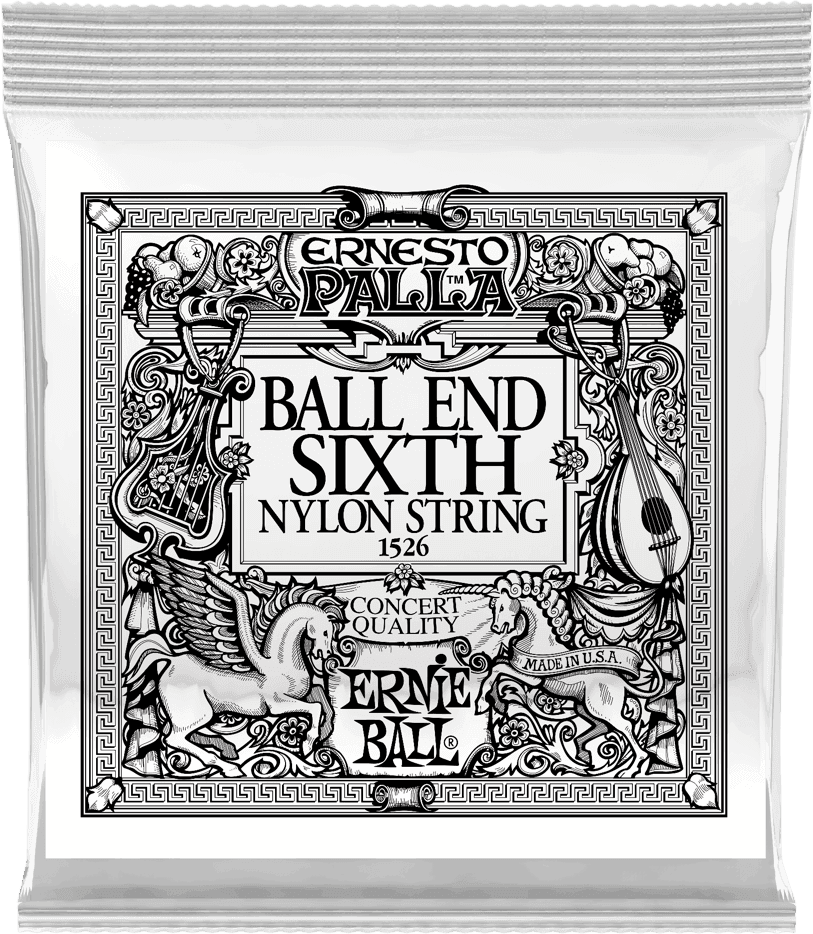 Ernie Ball Ernesto Palla Nylon Klassieke Gitaarsnaar 6E Gold Plated Steel Ball-end 6-pack
