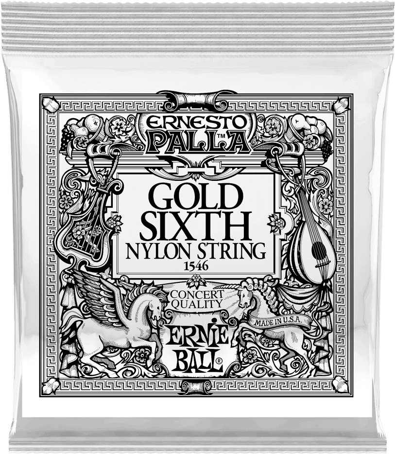 Ernie Ball Ernesto Palla Nylon Klassieke Gitaarsnaar 6E Gold Plated Steel 6-pack