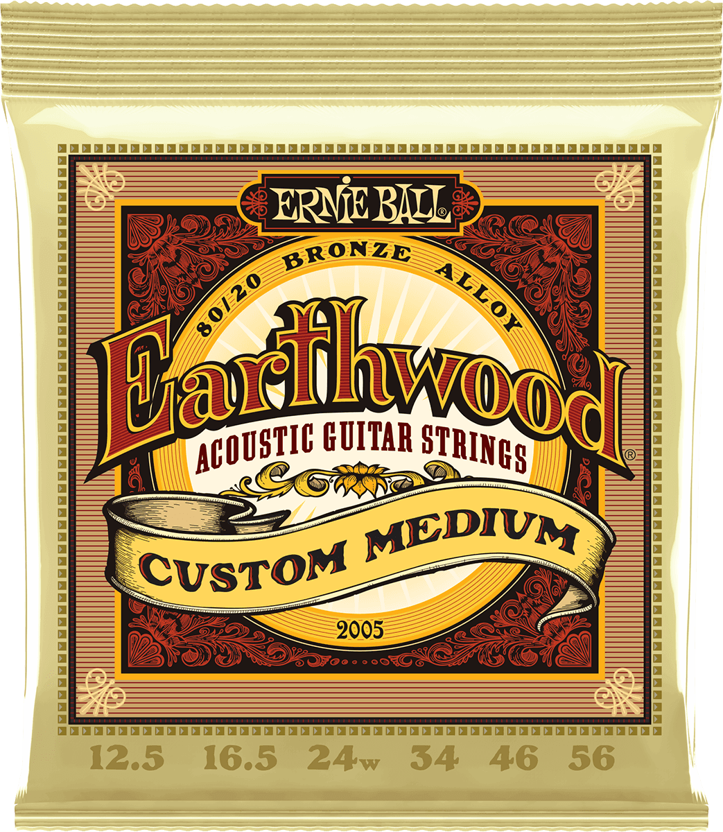 Ernie Ball Earthwood 80/20 Bronze Akoestische Gitaarsnaren Custom Medium 12.5-5