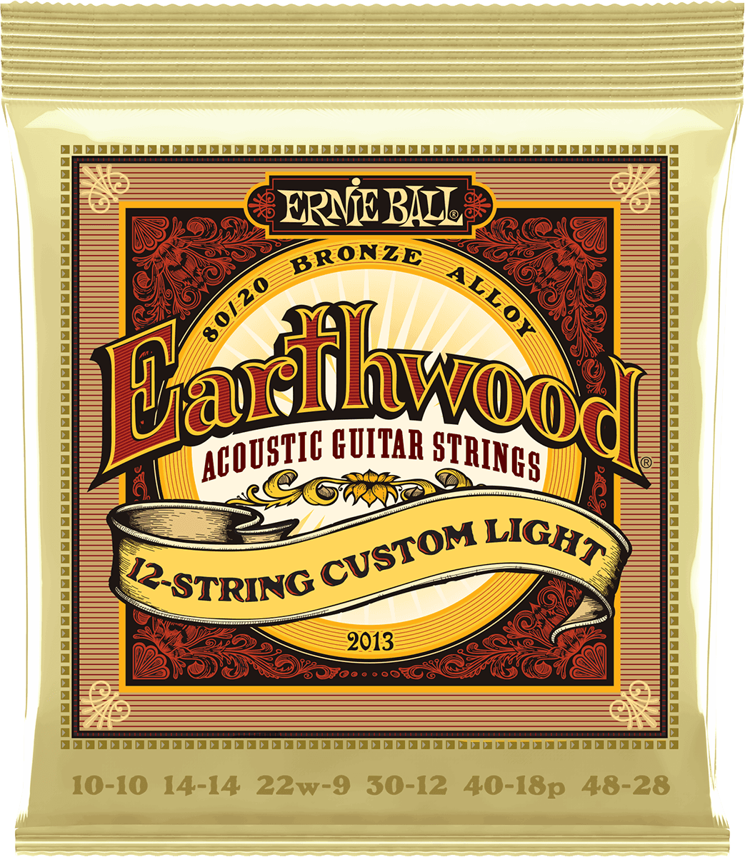 Ernie Ball Earthwood 80/20 Bronze Akoestische Gitaarsnaren Custom Light 12 String 10-48