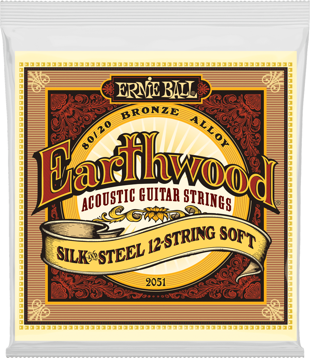 Ernie Ball Earthwood 80/20 Bronze Akoestische Gitaarsnaren Silk&steel 12 Snaren 9-46